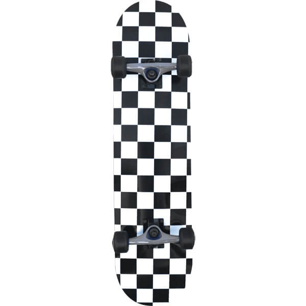 Yocaher Skateboards Checker White Complete Skateboard - 7.75 x 32