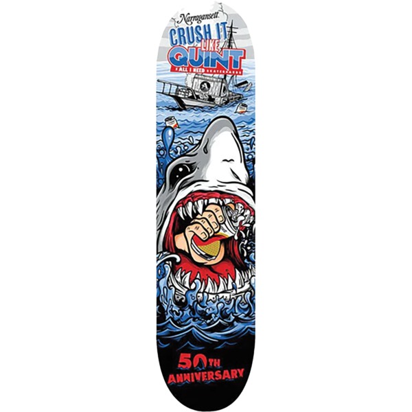 All I Need Skateboards X Narragansett Beer Crush It 50 Skateboard Deck - 8.25" x 32"