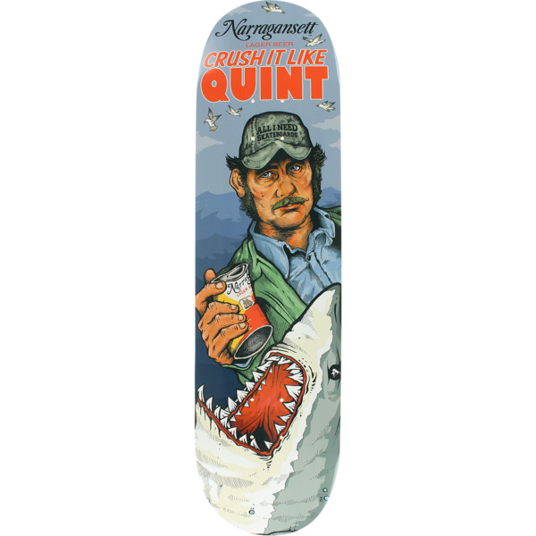 All I Need Skateboards X Narragansett Beer Crush It Skateboard Deck - 8.25" x 32"