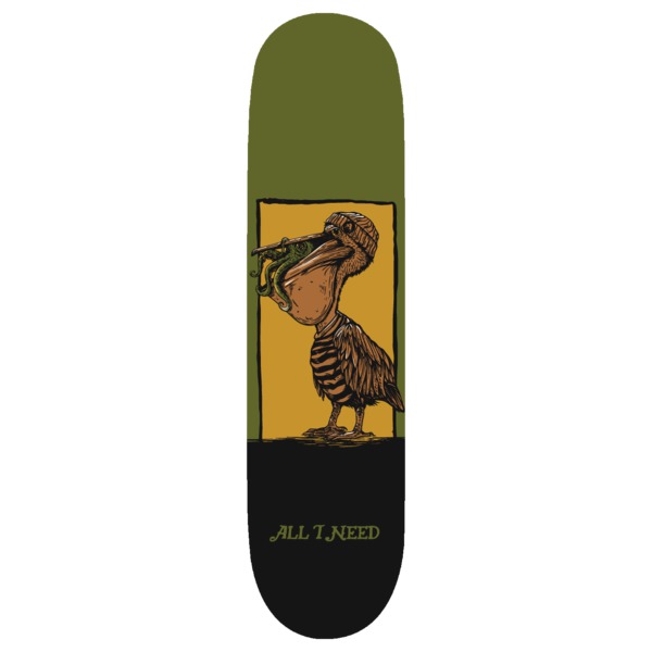 All I Need Skateboards Pelican Food Skateboard Deck - 8.25" All I Need Skateboards Pelican Food Skateboard Deck - 8.25"