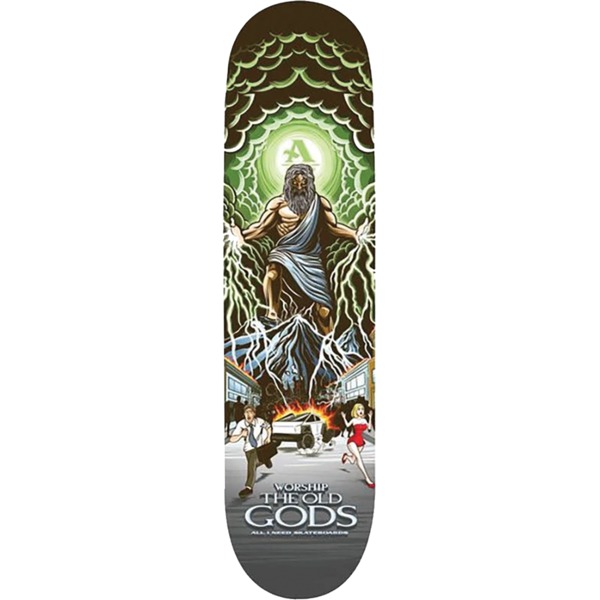 All I Need Skateboards Worship The Old Gods Zeus Skateboard Deck - 8.5" x 32.2"