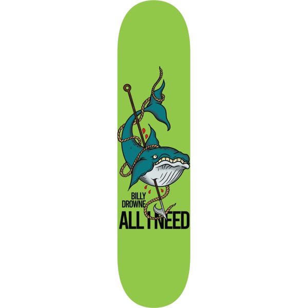 All I Need Skateboards Billy Drowne Whale Skateboard Deck - 8.3" x 32"