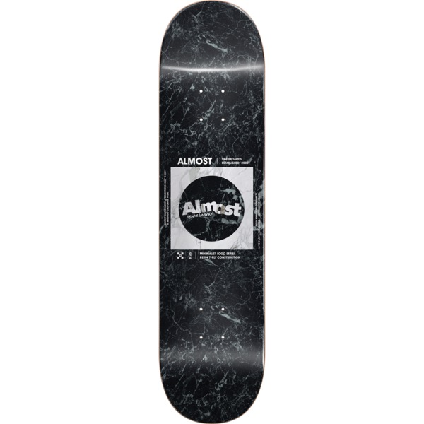 Almost Skateboards Minimalist Black / White Skateboard Deck Resin-7 - 8.25" x 32.1"