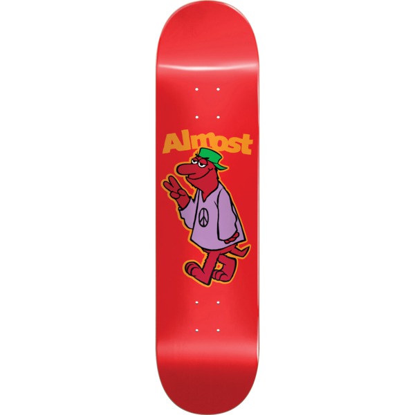 Almost Skateboards Peace Out Red Skateboard Deck Hybrid - 8.12" x 31.7"