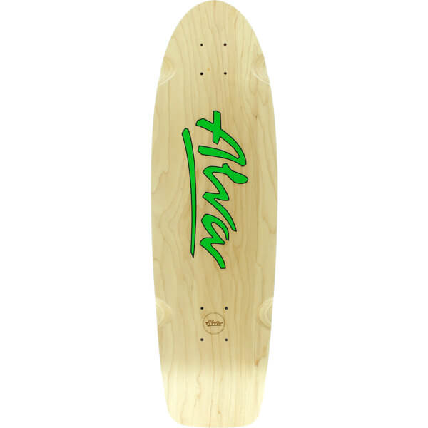 Alva Skateboards 1978 Lost Model Natural / Green Old School Skateboard Deck - 8.5" x 30"