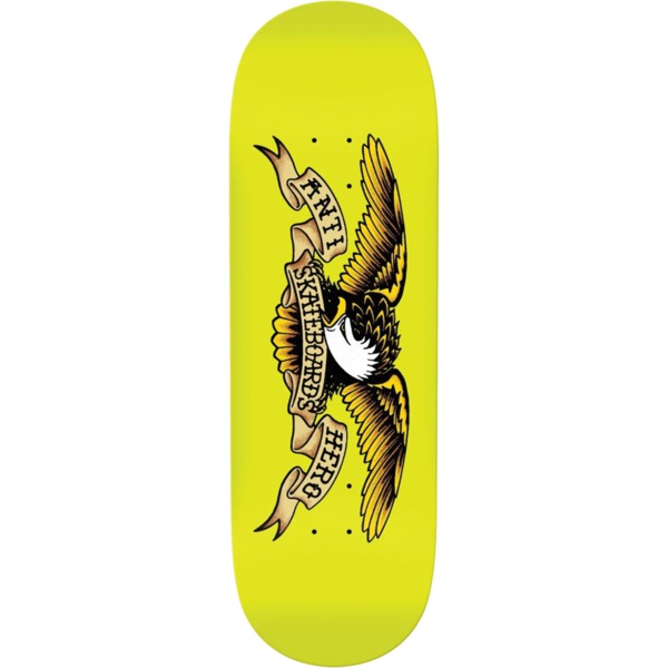 Anti Hero Skateboards Shaped Eagle Horse Pill Yellow Skateboard Deck - 10" x 31.85"