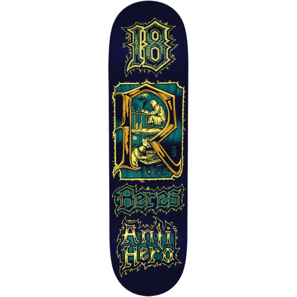 Anti Hero Skateboards Raney Beres Medieval Navy Skateboard Deck - 8.5"