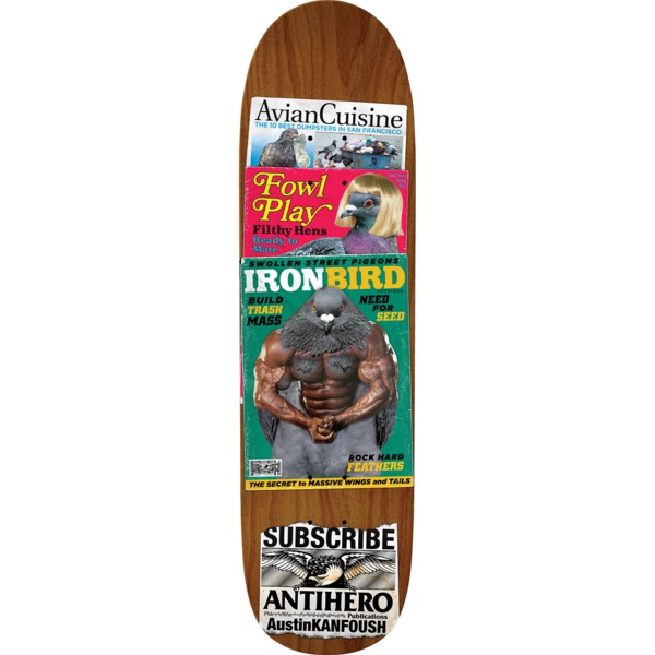 Anti Hero Skateboards Austin Kanfoush Pigeon Vision Assorted Stains Skateboard Deck - 8.55" x 31.62"