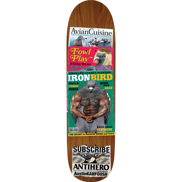 Anti Hero Skateboards Austin Kanfoush Pigeon Vision Skateboard Deck - 8.55" x 31.62"