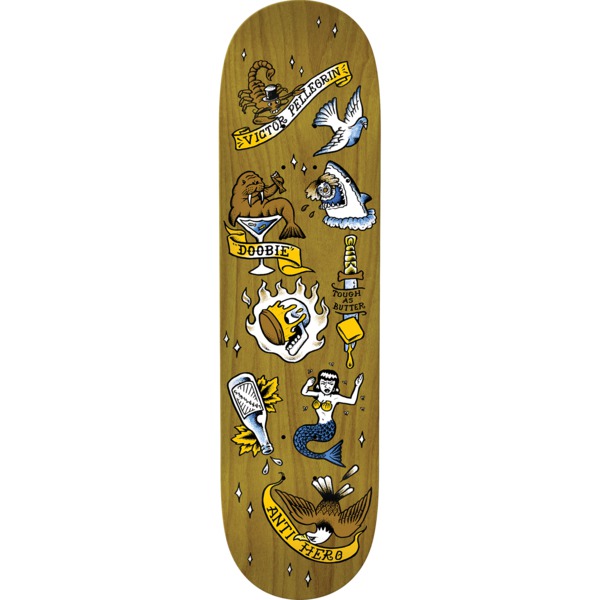 Anti Hero Skateboards Doobie Pellegrin No Regerts Assorted Stains Skateboard Deck - 8.62" x 32.56"