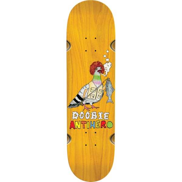 Anti Hero Skateboards Doobie Pellegrin Pigeon Vision Assorted Stains Skateboard Deck with Wheel Wells - 8.75" x 32.5"