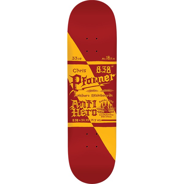 Anti Hero Skateboards Chris Pfanner Mas Refrescos Red Skateboard Deck - 8.38" Anti Hero Skateboards Chris Pfanner Mas Refrescos Red Skateboard Deck - 8.38"
