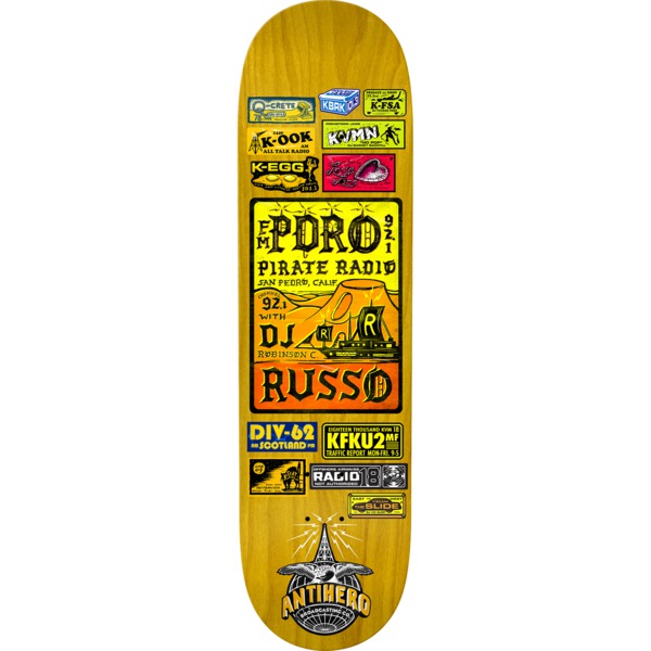 Anti Hero Skateboards Robbie Russo Broadcasting 2 Skateboard Deck - 8.38" x 32.25"