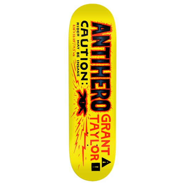 Anti Hero Skateboards Grant Taylor Caution Yellow Skateboard Deck - 8.38" Anti Hero Skateboards Grant Taylor Caution Yellow Skateboard Deck - 8.38"