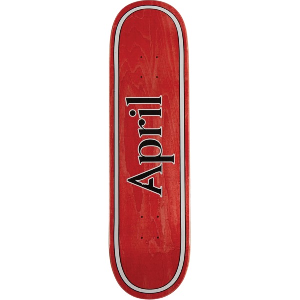 April Skateboards OG Logo Red / Black / White Skateboard Deck - 8.5" x 32.2"