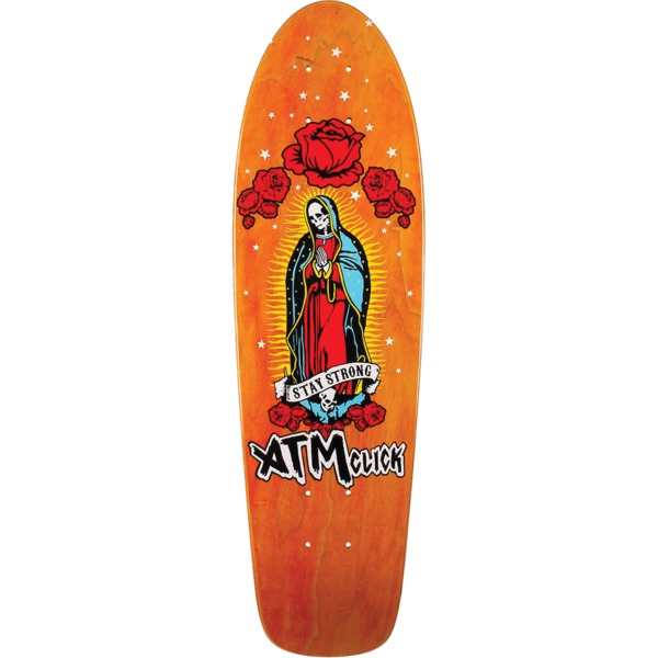 ATM Skateboards Mary Assorted Stains Cruiser Skateboard Deck - 7.6" x 27"