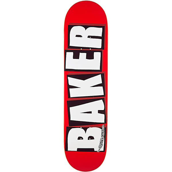 Baker Skateboards Brand Logo Red / White Skateboard Deck - 8" x 31.5"