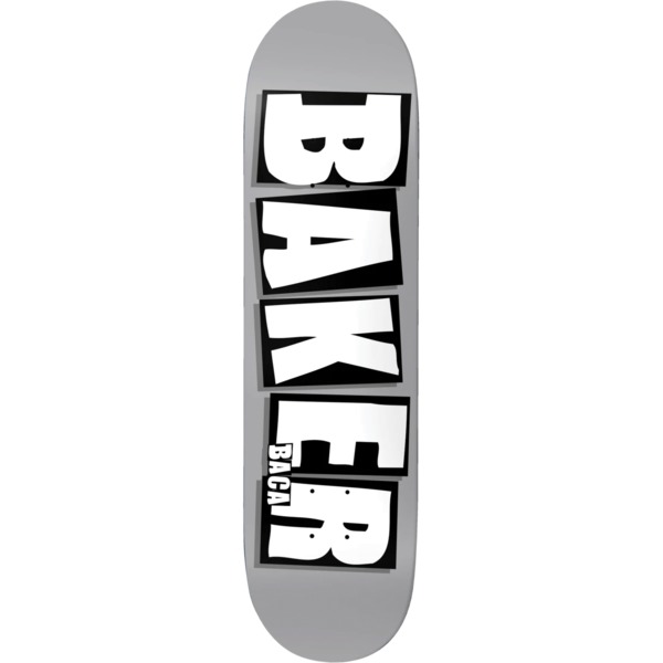 Baker Skateboards Sammy Baca Brand Name Grey Dip Skateboard Deck - 8.5" x 32"