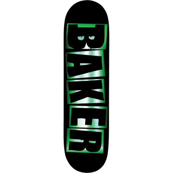 Baker Skateboards Jacopo Carozzi Brand Name Black / Green Foil Skateboard Deck - 8.25" x 31.875"