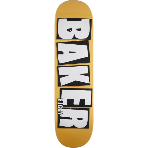 Baker Skateboards Justin "Figgy" Figueroa Brand Name Mustard Skateboard Deck B2 - 8.5" x 32.5"