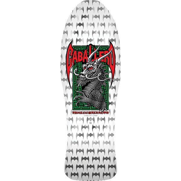 Bones Brigade Skateboards Steve Caballero 17th Series White Old School Skateboard Deck - 10" x 30"