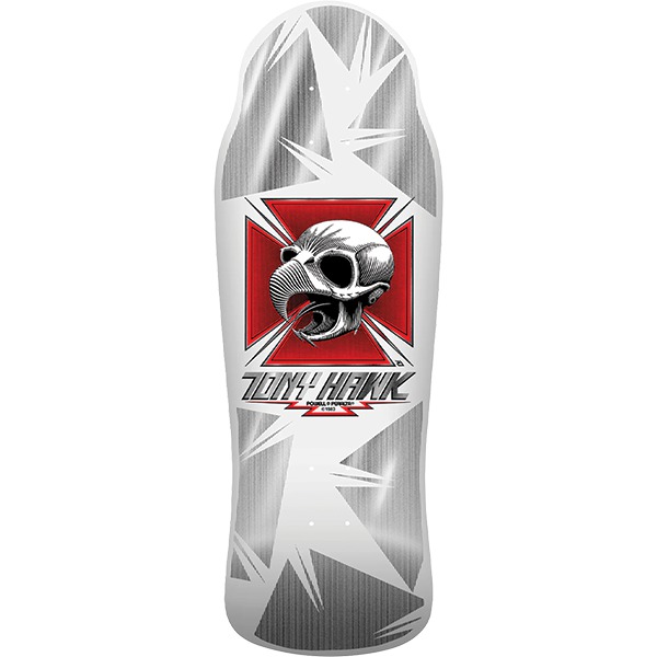 Bones Brigade Skateboards Tony Hawk 17th Series White Old School Skateboard Deck - 10.45" x 31.25"