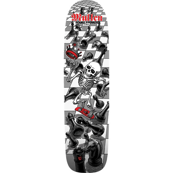 Bones Brigade Skateboards Rodney Mullen 17th Series White Old School Skateboard Deck - 7.4" x 27.62"