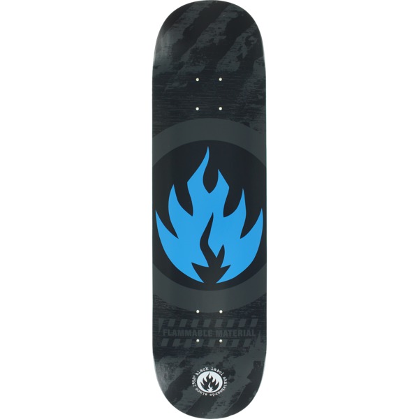 Black Label Skateboards Circle Flame Black / Grey / Blue Skateboard Deck - 8.25" x 32.12"