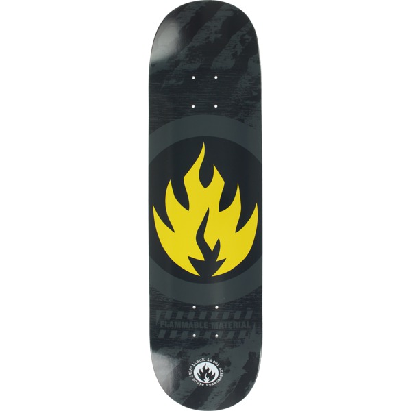 Black Label Skateboards Circle Flame Black / Grey / Yellow Skateboard Deck - 8.38" x 32.5"