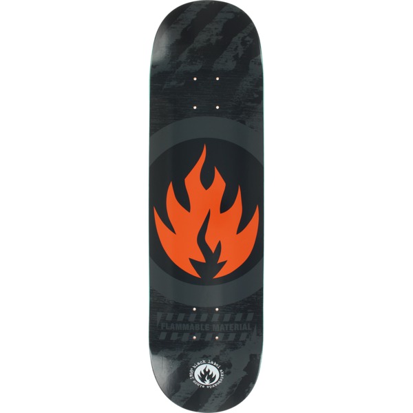 Black Label Skateboards Circle Flame Black / Grey / Orange Skateboard Deck - 8.5" x 32.38"