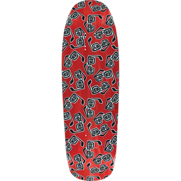 Black Label Skateboards Curb Nerd Red Stain Skateboard Deck - 9.63" x 32"