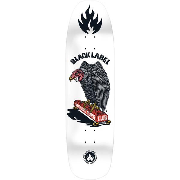 Black Label Skateboards Vulture Curb Club White Dip Skateboard Deck - 8.88" x 32.25"