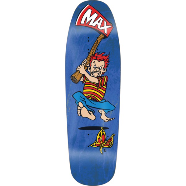 Black Label Skateboards Max Evans Axe '91 Reissue Assorted Stains Old School Skateboard Deck - 9.62" x 32"