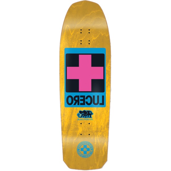 Black Label Skateboards John Lucero Cross Yellow Stain Old School Skateboard Deck - 10" x 32.88"