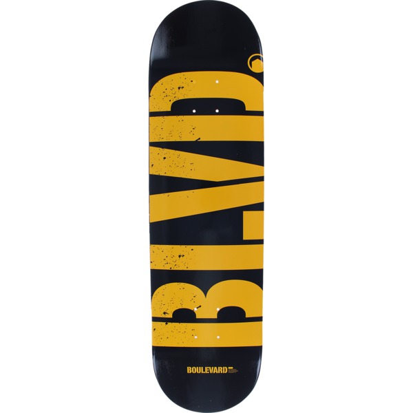 Boulevard Logo Black / Yellow Skateboard Deck - 8.25" x 32.2"
