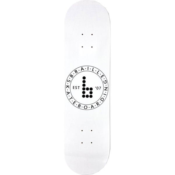 Braille Skateboards Classic B Circle White / Black Skateboard Deck - 8.5" x 32"