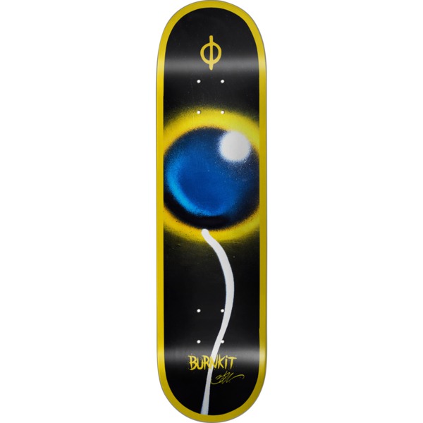 Burnkit Skateboards Materialize Black / Yellow Skateboard Deck - 8.375" x 32.125"