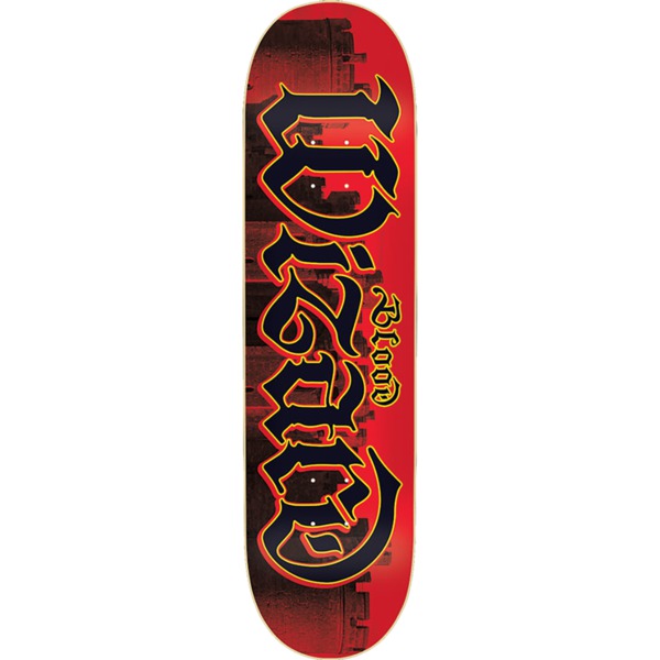 Blood Wizard Skateboards Castles Script Red / Black Skateboard Deck - 8.75" x 31.38"