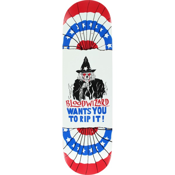 Blood Wizard Skateboards Rip It Red / White / Blue Skateboard Deck - 8.37" x 31.75"