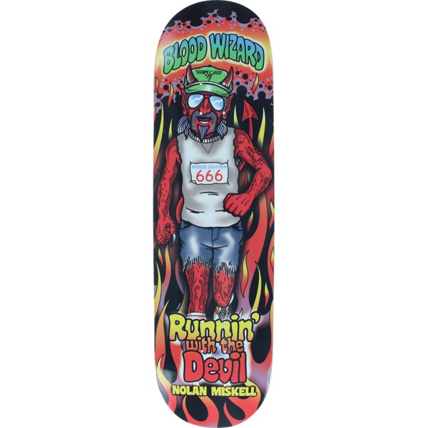 Blood Wizard Skateboards Nolan Miskell Runnin with the Devil Skateboard Deck - 8.6" x 31.875"