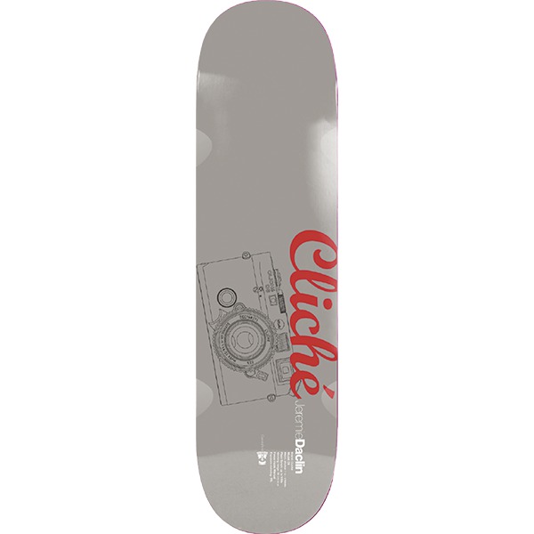 Cliche Skateboards Jeremie Daclin Camera Grey Skateboard Deck - 8.5" Cliche Skateboards Jeremie Daclin Camera Grey Skateboard Deck - 8.5"