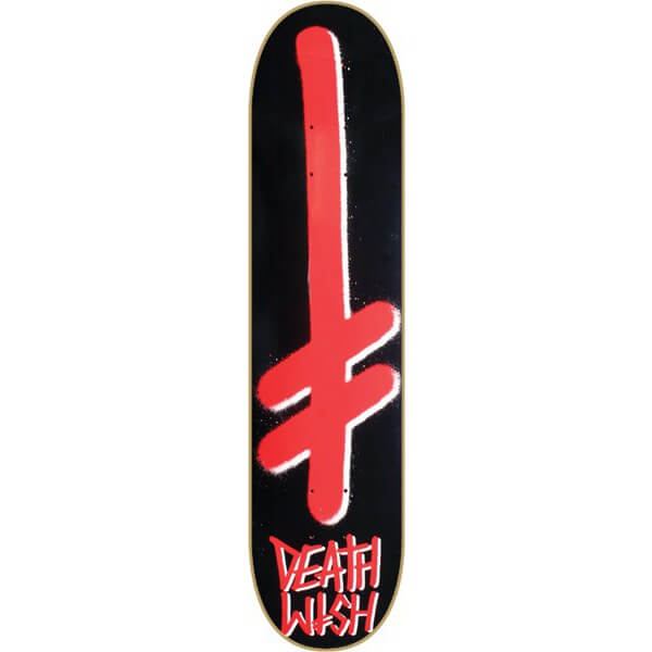 Deathwish Skateboards Gang Logo Black / Red Skateboard Deck - 8" x 31.5"
