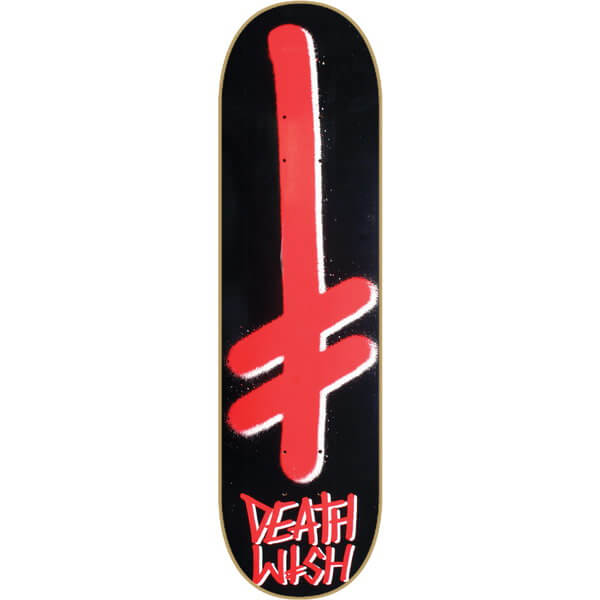 Deathwish Skateboards Gang Logo Black / Red Skateboard Deck - 8.25" x 31.5"