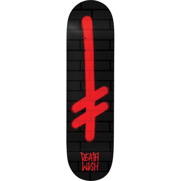 Deathwish Skateboards Gang Logo Bricks Black / Red Skateboard Deck - 8" x 31.5"