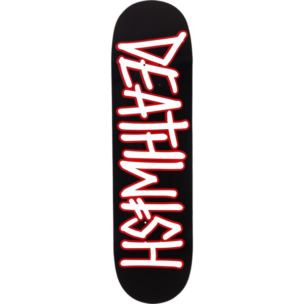Deathwish Skateboards Outline Black / White Skateboard Deck - 8.75" x 32.5"