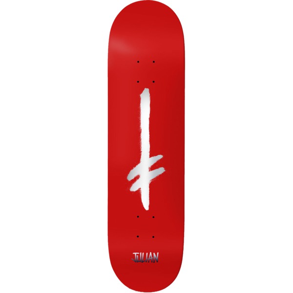 Deathwish Skateboards Julian Davidson Credo Red / Silver Foil Skateboard Deck - 8.125" x 32"