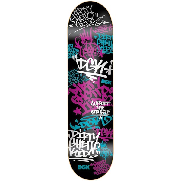 DGK Skateboards Tag Black / White Skateboard Deck - 7.8" x 31.875"