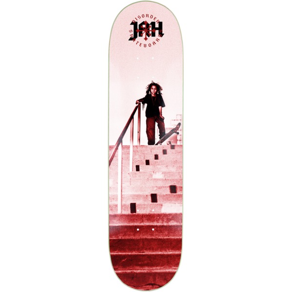 Disorder Skateboards Nyjah Huston Jah White / Red Skateboard Deck - 8" x 31.75"