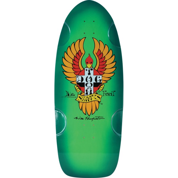 Dogtown Skateboards Big Cross 70's Classic Neon Green / Blue Old School Skateboard Deck - 11.87" x 30.7"