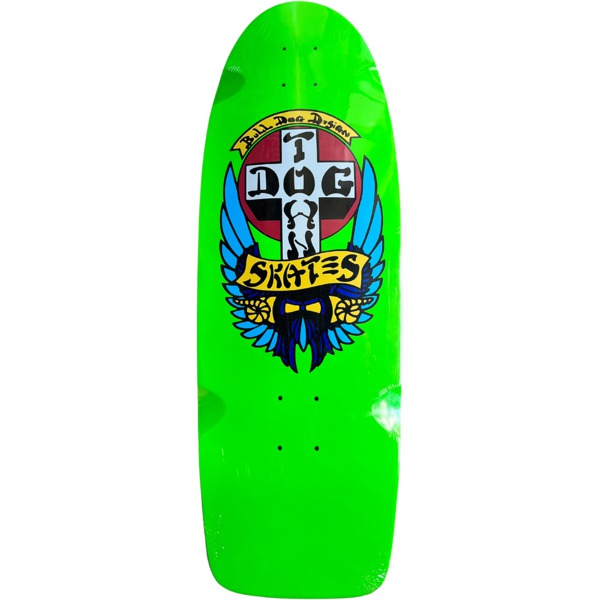 Dogtown Skateboards Bull Dog 70's Classic Lime Dip Skateboard Deck - 10" x 30"